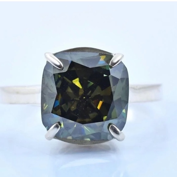 6 ct genuine fancy green moissanite diamond gem. Specialty lab created - Picture 5 of 5